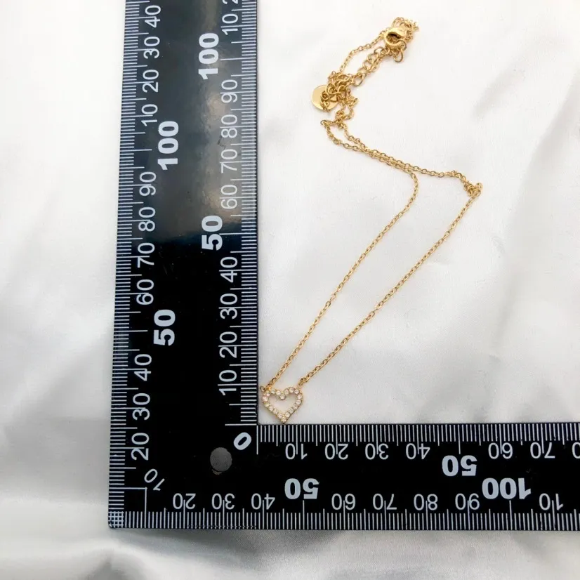 Cuore Vuoto con Zirconia-Collana Corta in Acciaio - CAC-103-AA746-33N