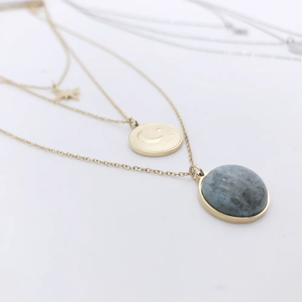 (3 pezzi) Multifilo collana acciaio - CAC-104-SD-100 (Acciaio)