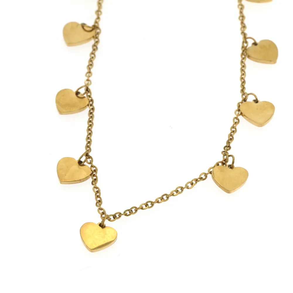 CAC-11 Cuore collana corta in acciaio - CAC-11 Cuori 5264 - Collana Corta in Acciaio (Argento)