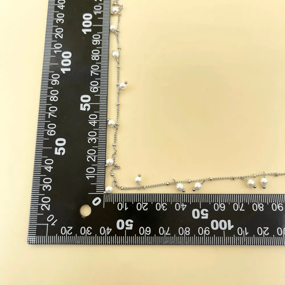 Perla Pendente-Collana Corta in Acciaio - CAC-176-451 (Argento)