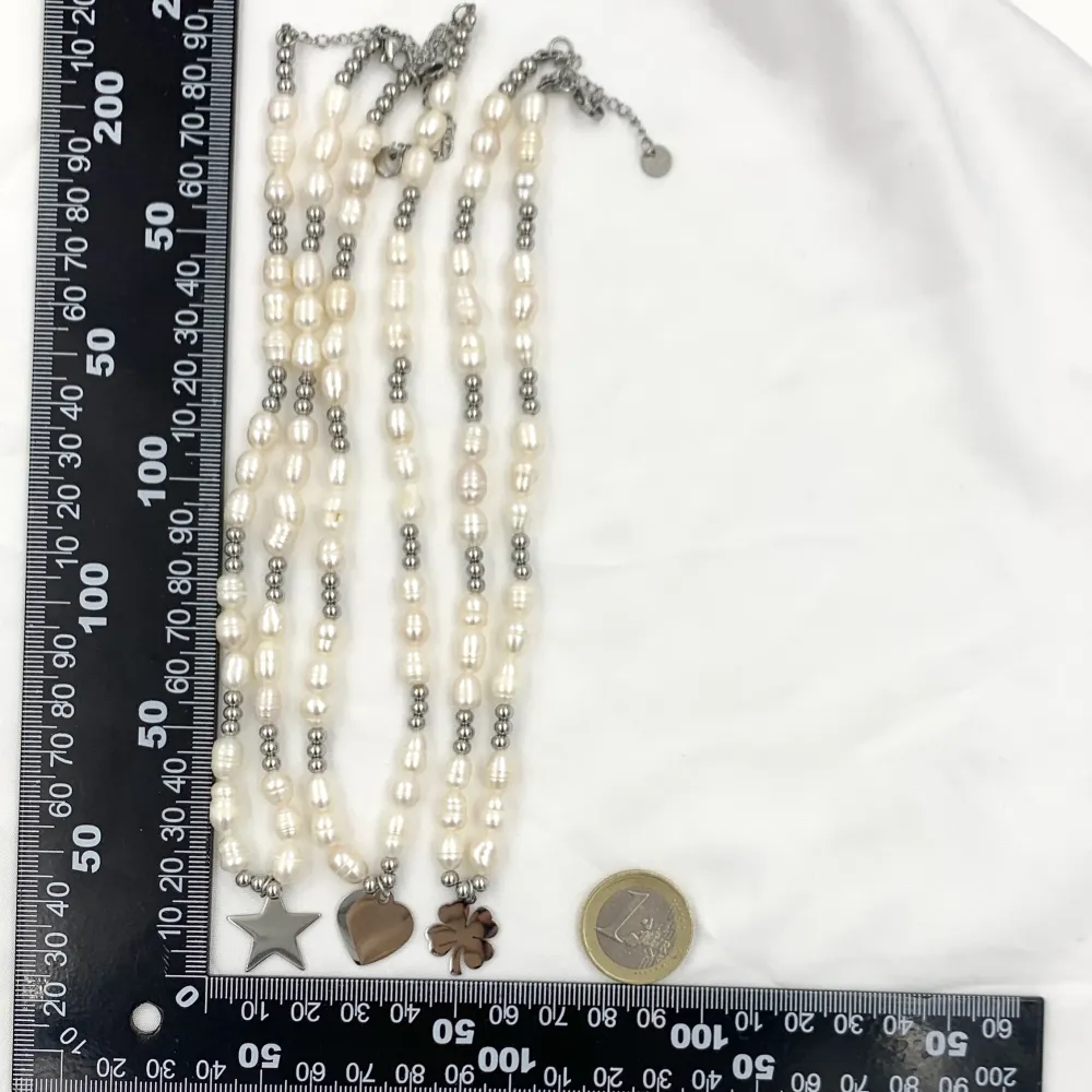 [CAC-176-454C] Perla con Stella -Collana Corta in Acciaio - CAC-176-454C