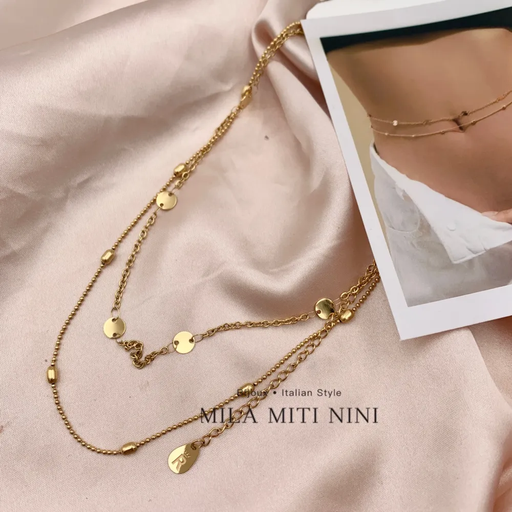 Doppio con Catena-Catena da Vita in Acciaio - CAC-413-015 (Argento)