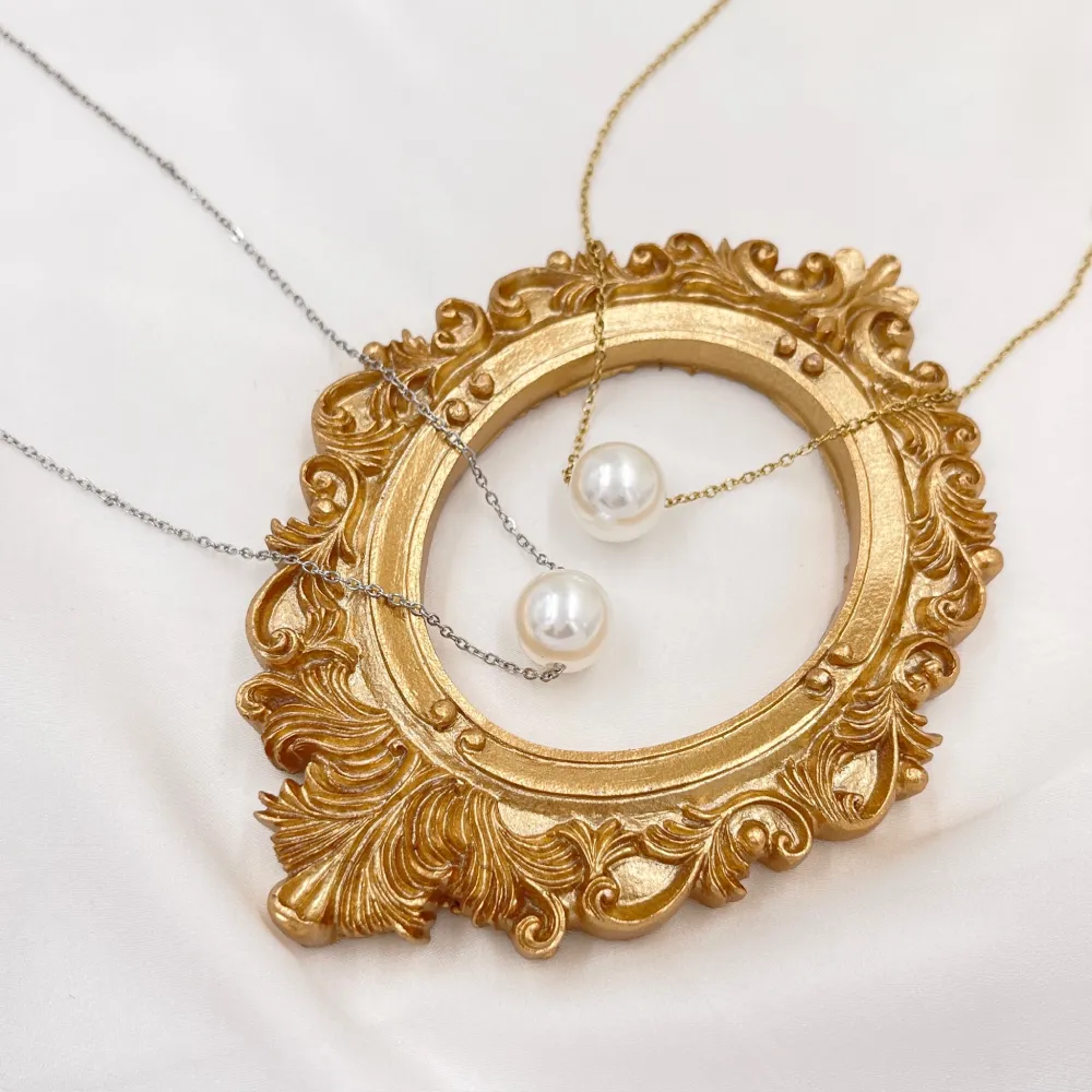 Perla-Collana Corta in Acciaio - CAC-413-1031 (Argento)