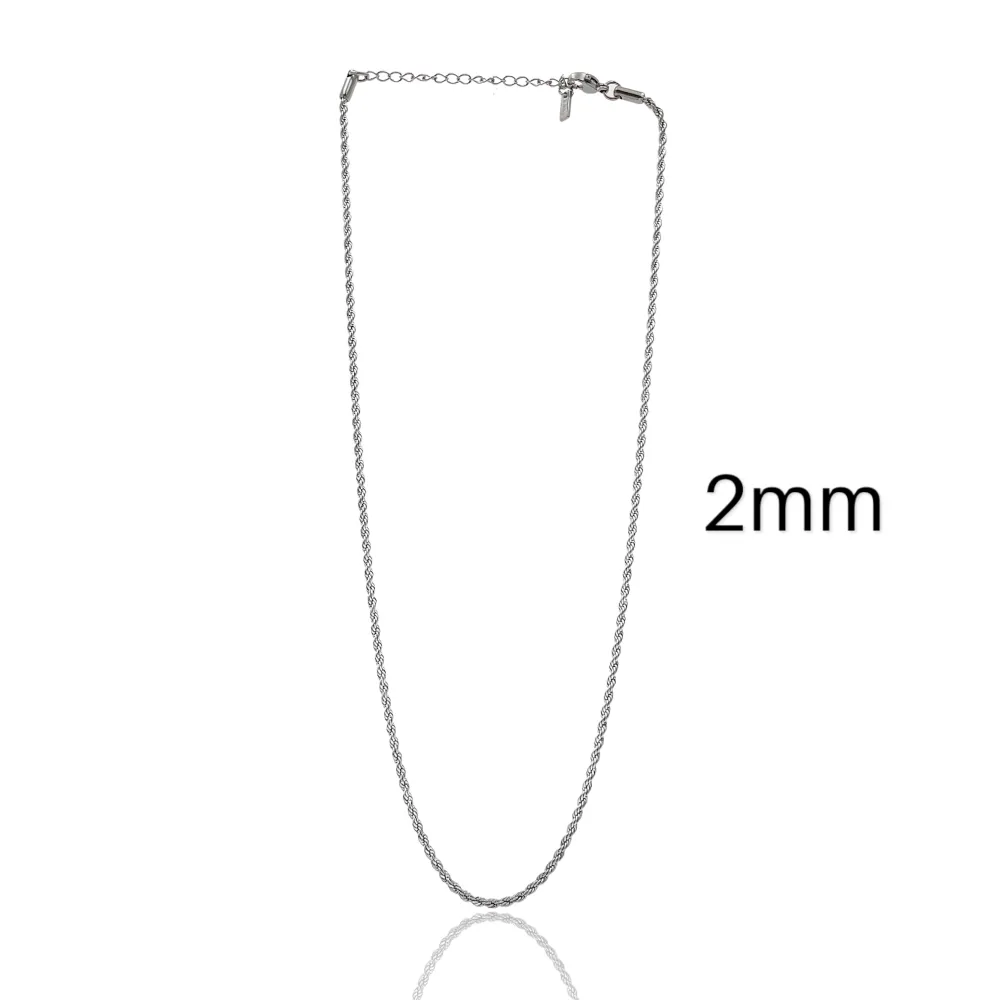 Torchon 2mm-Catena in Acciaio - CAC-413-1584 2mm E (Argento)