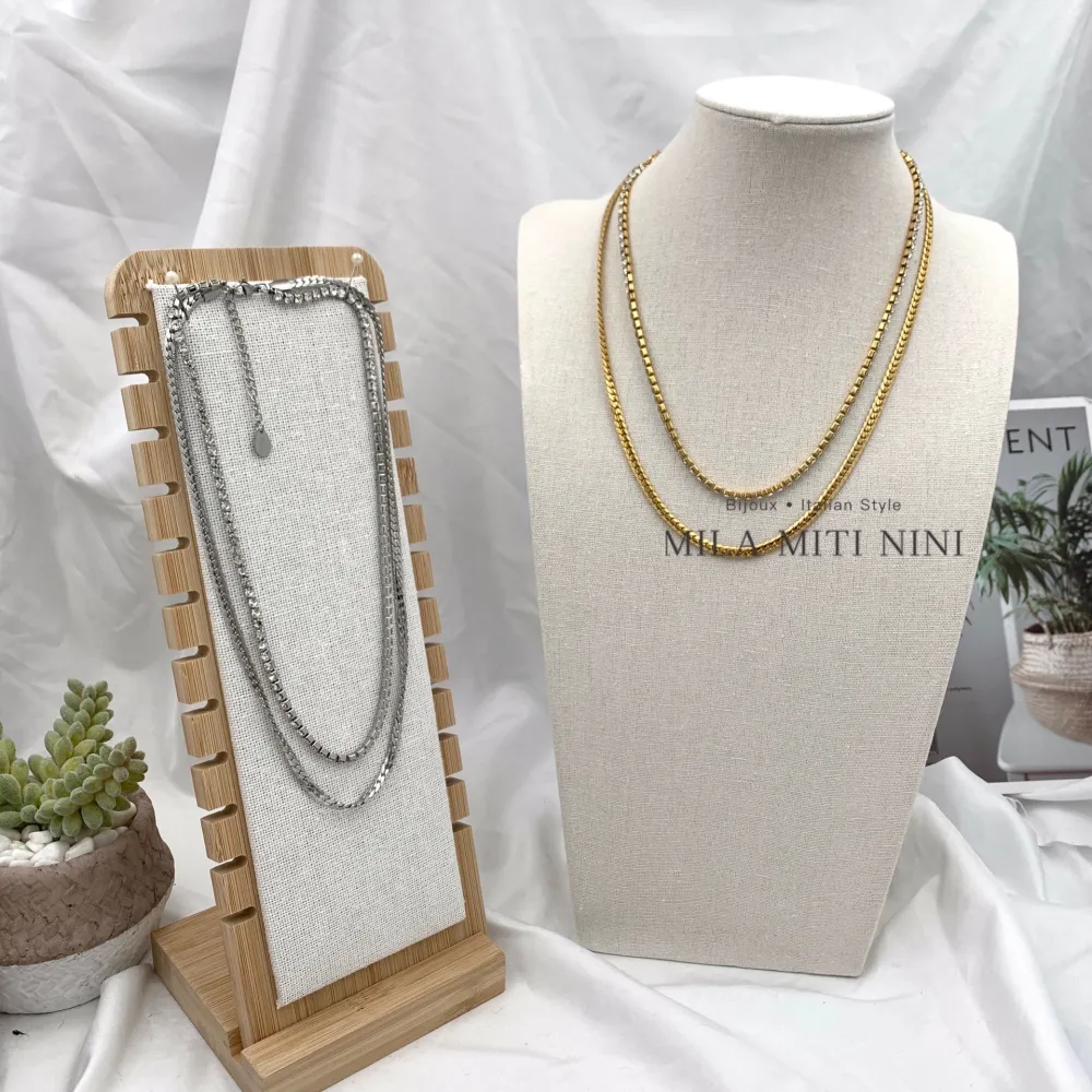 Doppio Serpente con Tennis-Collana Corta in Acciaio - CAC-413-1839