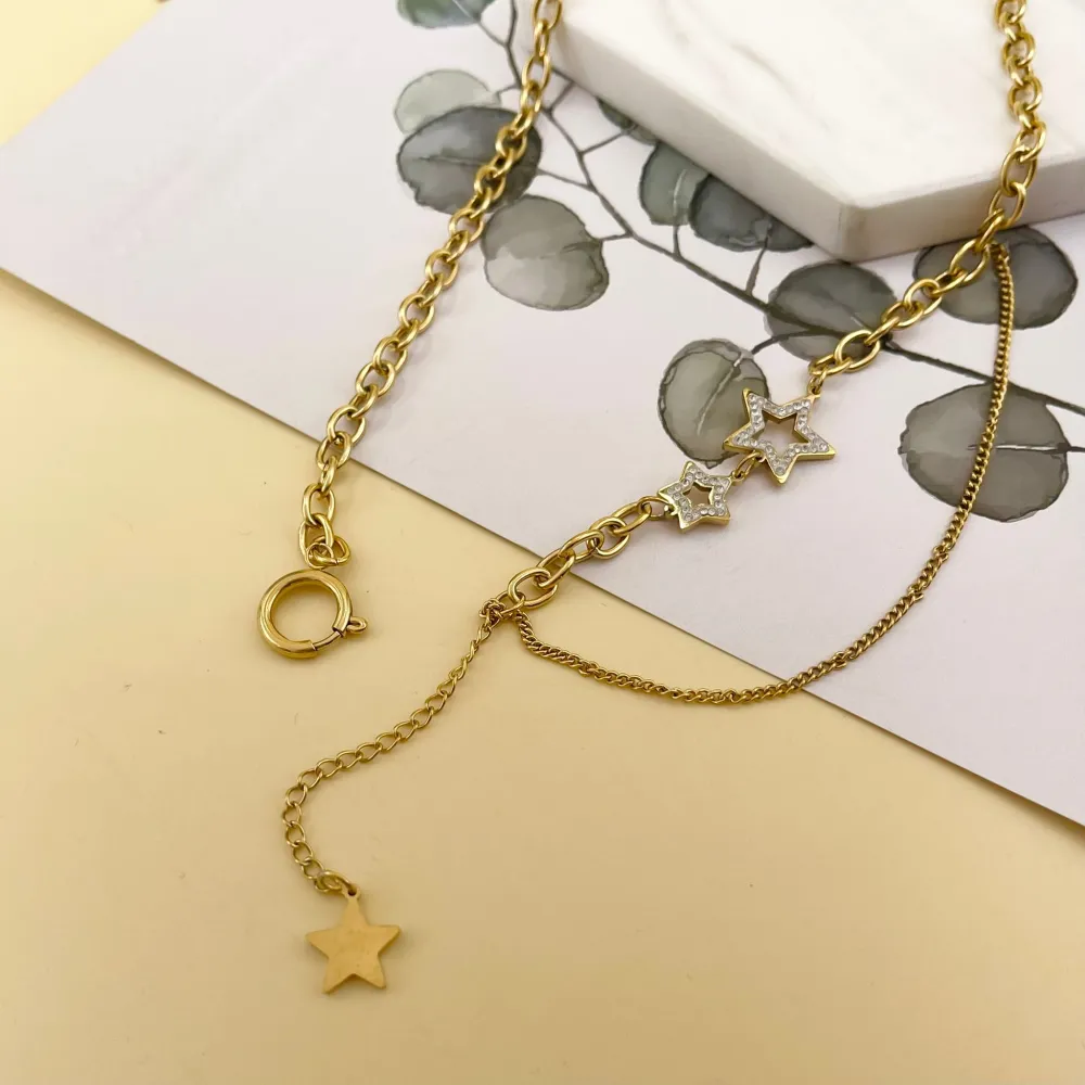 Stella-Collana Corta in Acciaio - CAC-413-1847 (Argento)