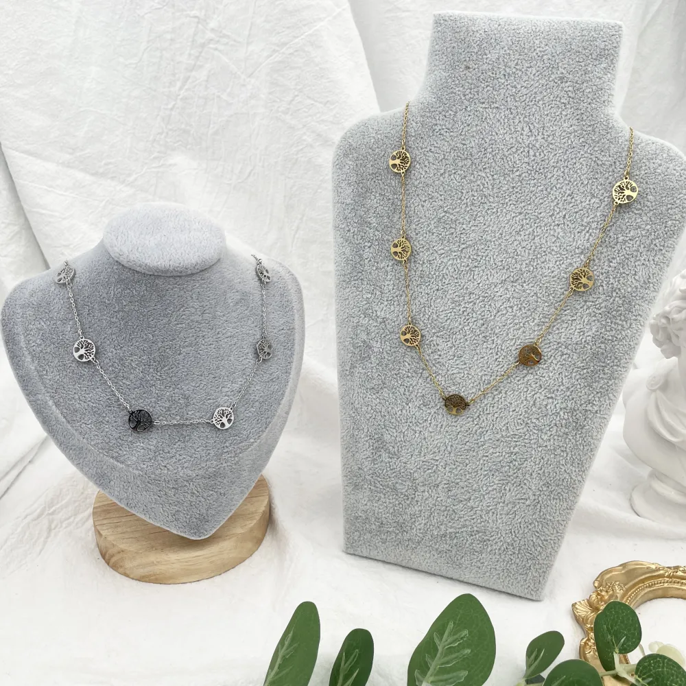 Albero della Vita-Collana Corta in Acciaio - CAC-413-1901