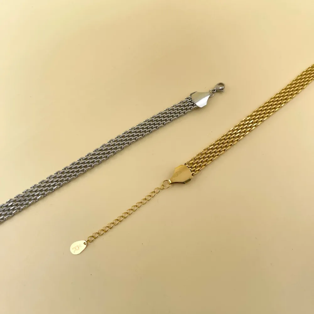 Fascia 6mm -Collana Corta in Acciaio - CAC-413-2002-6mm (Argento)