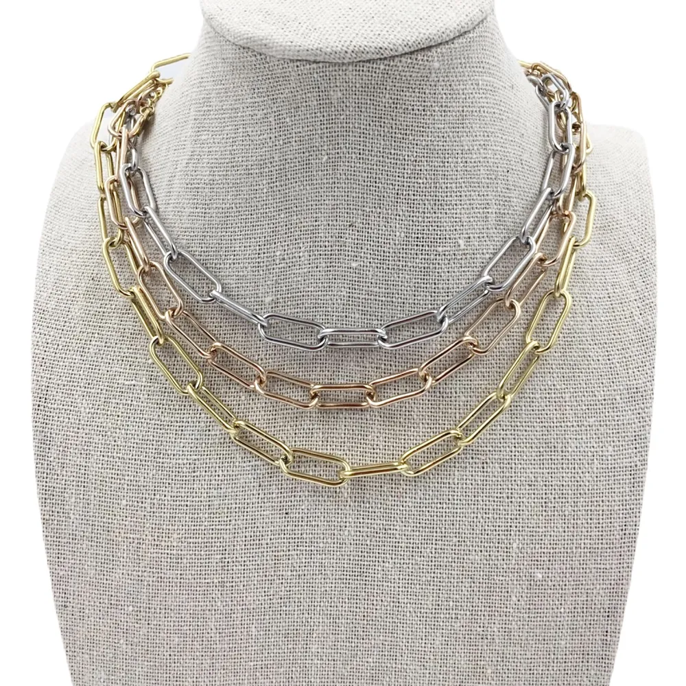 CAC-Catena  5672-Collana Corta in Acciaio - CAC-413-2042 (Argento)