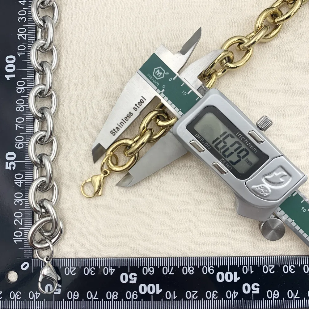 CAC7245-Catena 15x20mm- Collana Corta in Acciaio - CAC-413-2048 15x20mm