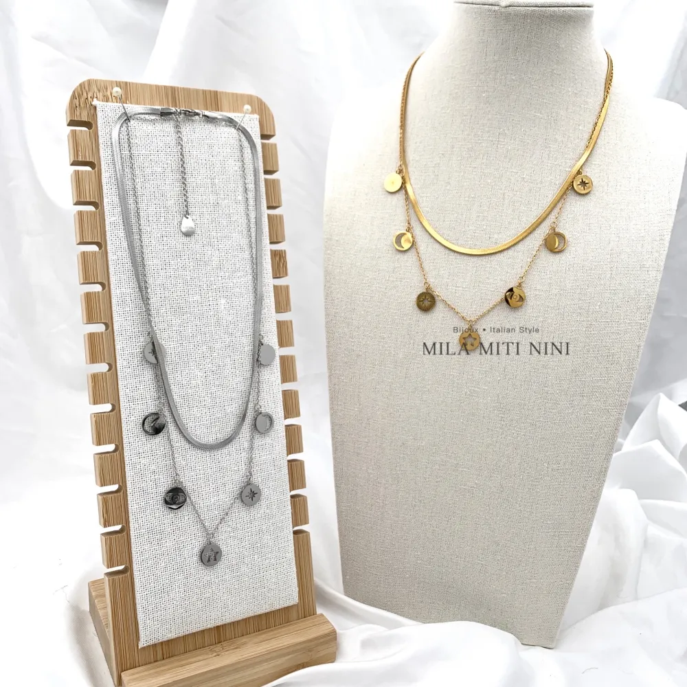 Multifilo Tondo Stella-Collana Corta in Acciaio - CAC-413-2104