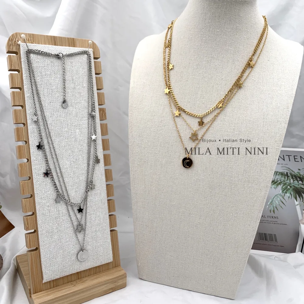 Stella Luna-Collana Corta in Acciaio - CAC-413-2107