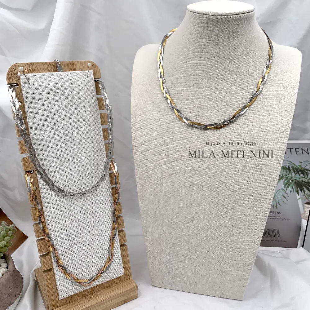 Serpente Intrecciato-Collana Corta in Acciaio - CAC-413-2120