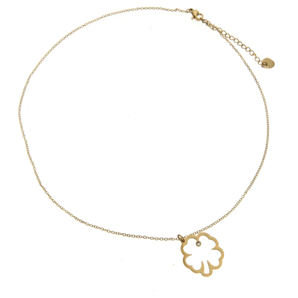 Quadrifoglio 3356- Collana Corta in Acciaio - CAC-413-2129