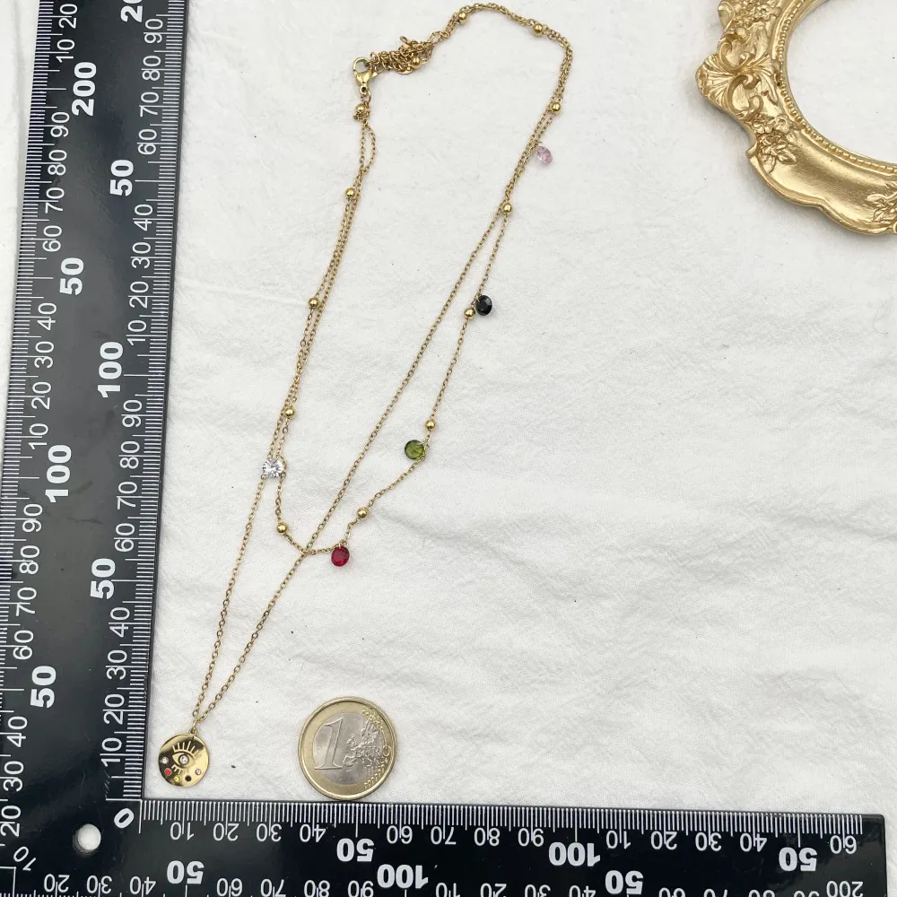 Doppio con Occhio-Collana Corta in Acciaio - CAC-413-2155