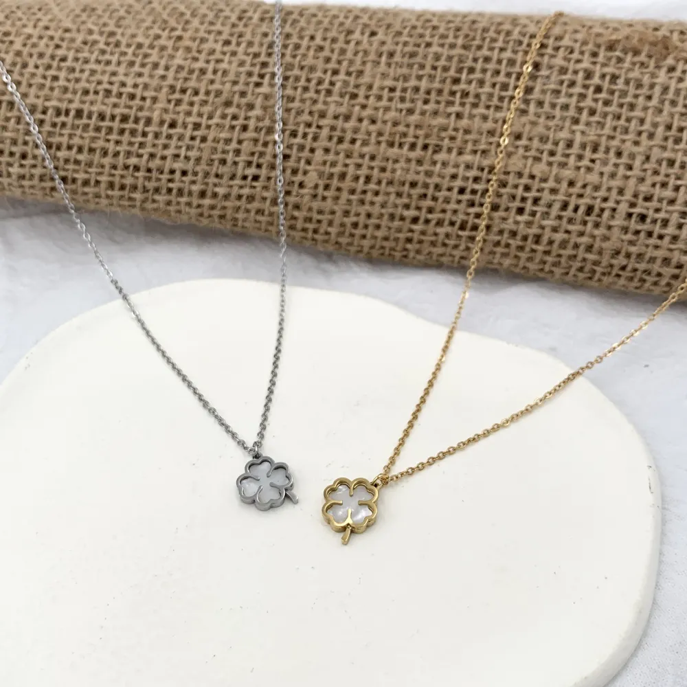 Quadrifoglio -Collana Corta in Acciaio - CAC-413-2156