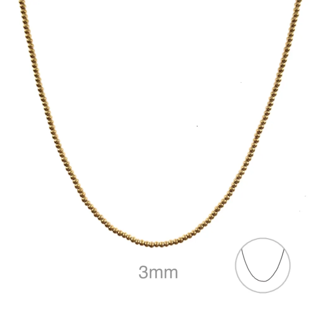 Catena Pallina 3mm-Collana Corta in Acciaio - CAC-413-2179 3mm (Argento)