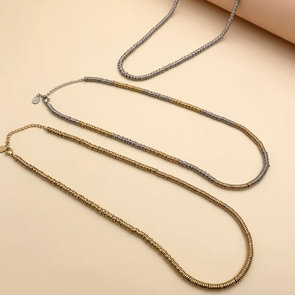 CAC7569-Catena Con Anellini-Collana Corta in Acciaio - CAC-413-2181-Catena Con Anellini-Collana Corta in Acciaio (Argento)