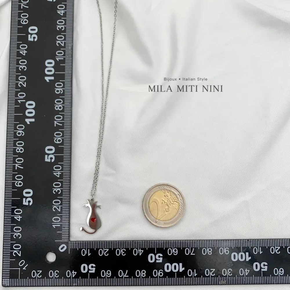 Gatto Smaltato-Collana Corta in Acciaio - CAC-413-2184 (Oro Giallo)