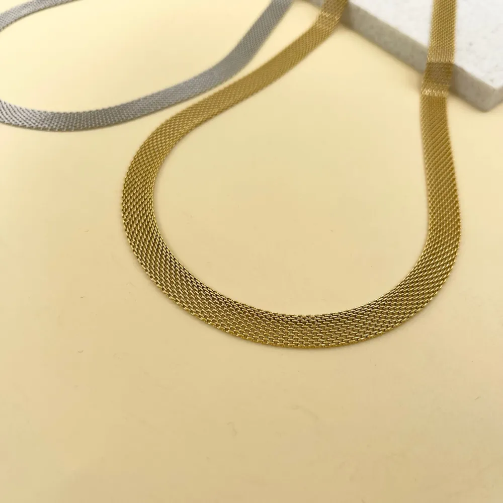 Fascia 8mm-Collana Corta in Acciaio - CAC-413-2187 8mm