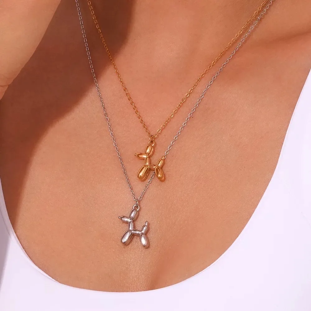 Cane-Collana Girocollo in Acciaio - CAC-413-2241 (Argento)