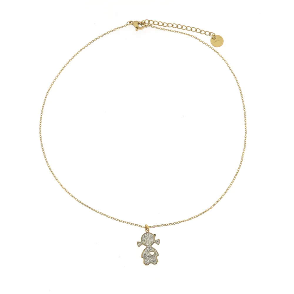 CAC-Bimbo 5311 - Collana Girocollo in Acciaio - CAC-413-2370 (Argento)