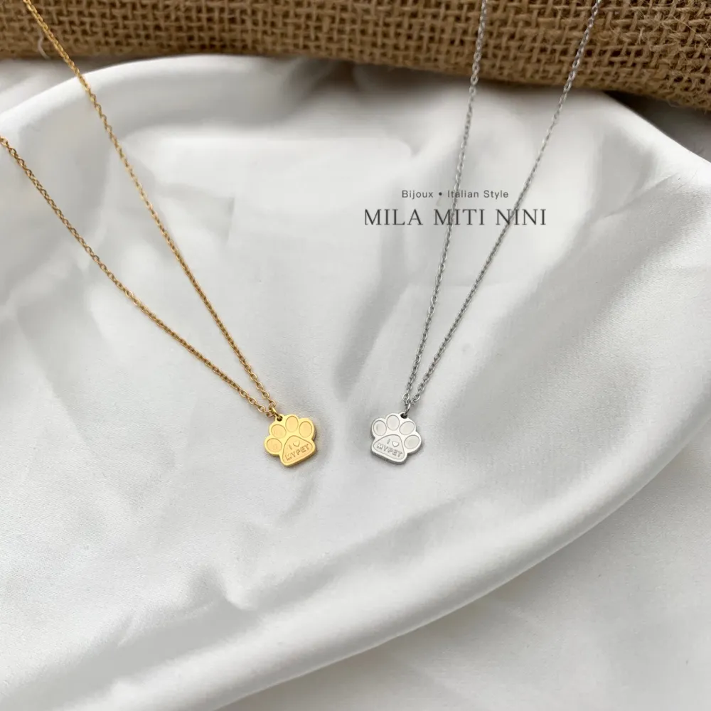 Zampa i love my pet-Collana Corta in Acciaio - CAC-413-2378 (Oro Giallo)