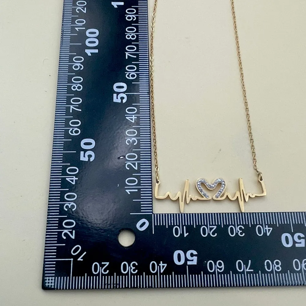 Battito Cuore con Strass-Collana Corta in Acciaio - CAC-413-2418