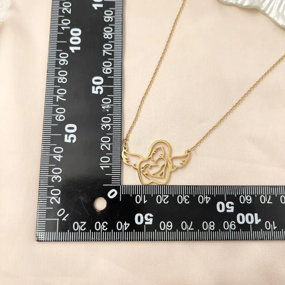 Mamma Angela e Baby-Collana Girocollo in Acciaio - CAC-413-2685 (Oro Giallo)