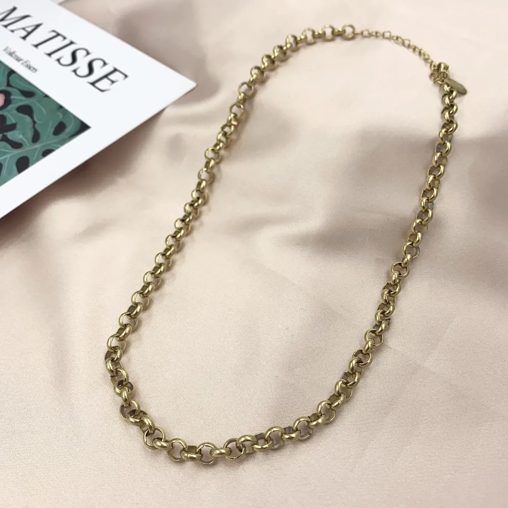 CAC6653-Catena 6mm  - Collana Corta in Acciaio - CAC-413-3501-2081 (Argento)