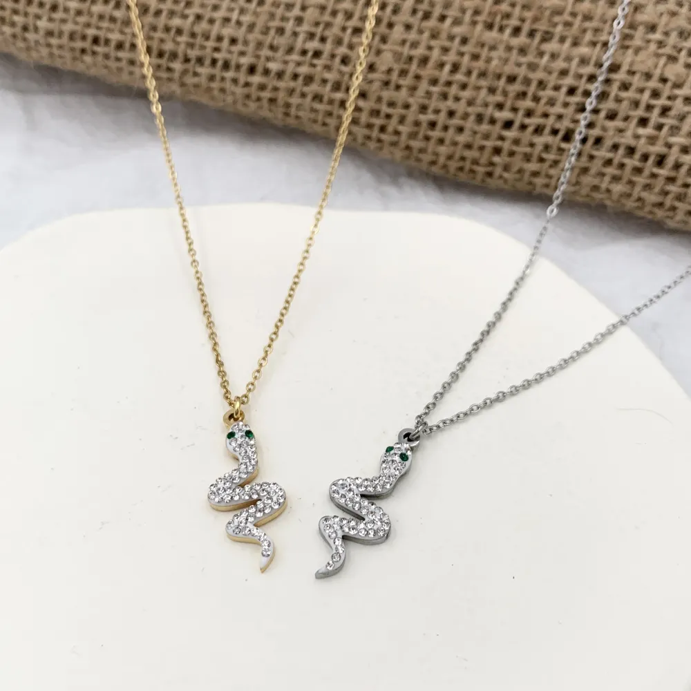 Serpente -Collana Corta in Acciaio - CAC-450-414 (Argento)