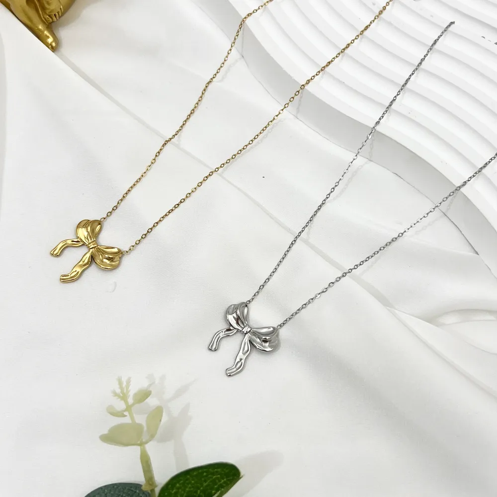 Fiocco-Collana Corta in Acciaio - CAC-732-259