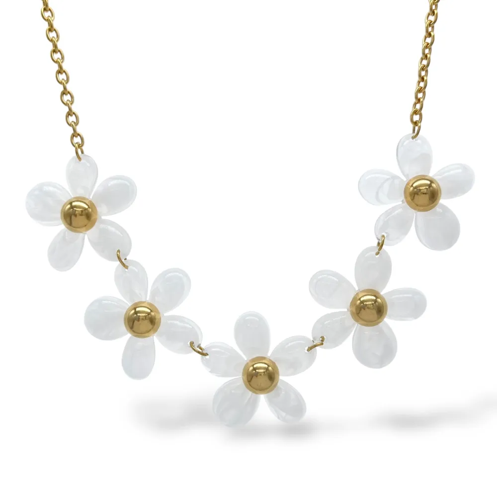 Fiore -Collana Corta in Acciaio - CAC-732-392