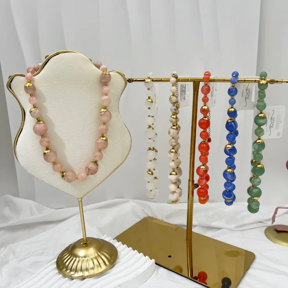 Palline Colorate -Collana Corta in Acciaio - CAC-732-426