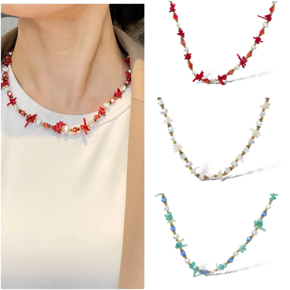 Pietrine -Collana Corta in Acciaio - CAC-735-53