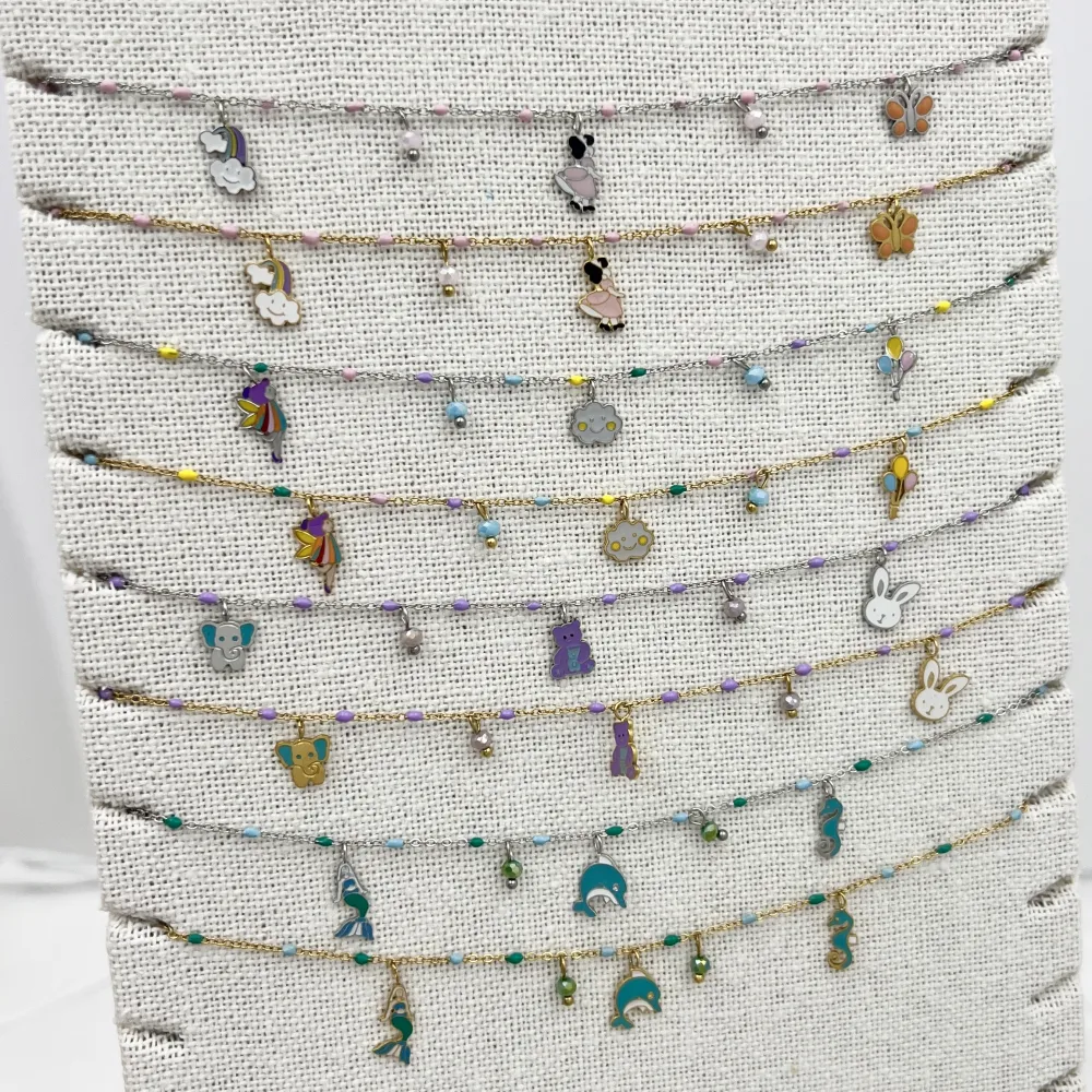 Ciondoli Smalatati Favola-Collana Corta in Acciaio - CAC-736-29