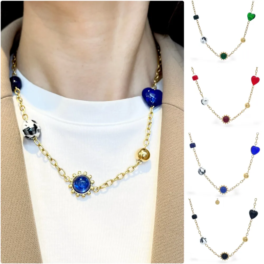 Cuore -Collana Corta in Acciaio - CAC-765-84
