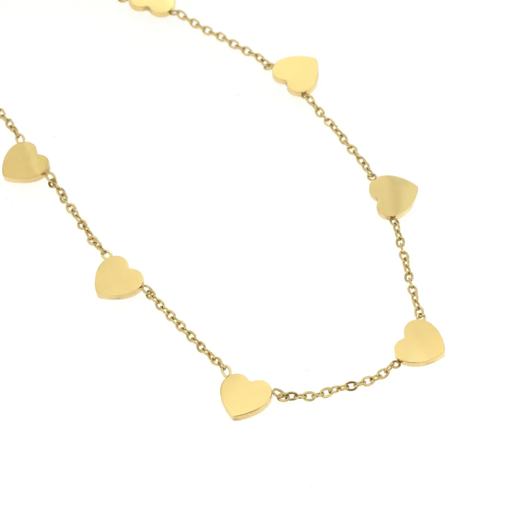 CAC-8 Cuorecini  5266 - Collana Corta in Acciaio - CAC-8 Cuorecini  5266 - Collana Corta in Acciaio