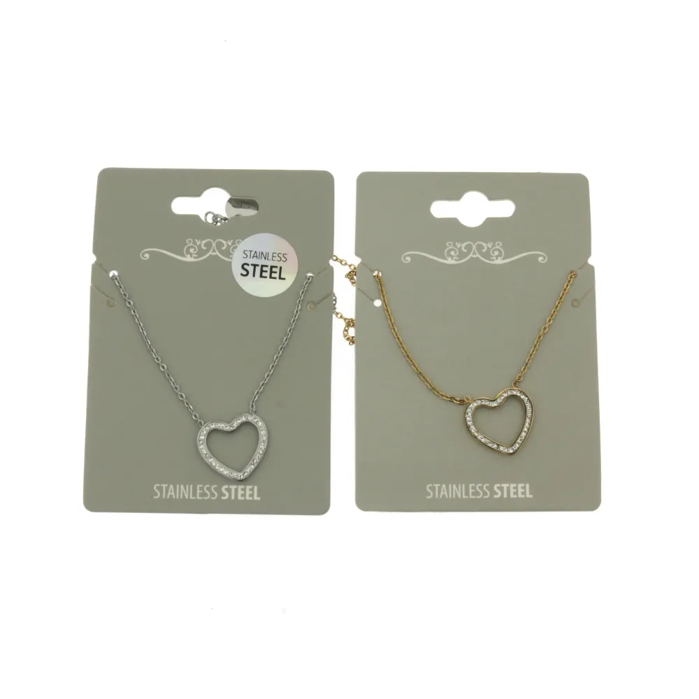 [CAC-Cuore Vuoto  5312 - Collana Girocollo in Acciaio] CAC-Cuore Vuoto  5312 - Collana Girocollo in Acciaio - CAC-Cuore Vuoto  5312 - Collana Girocollo in Acciaio (Argento)