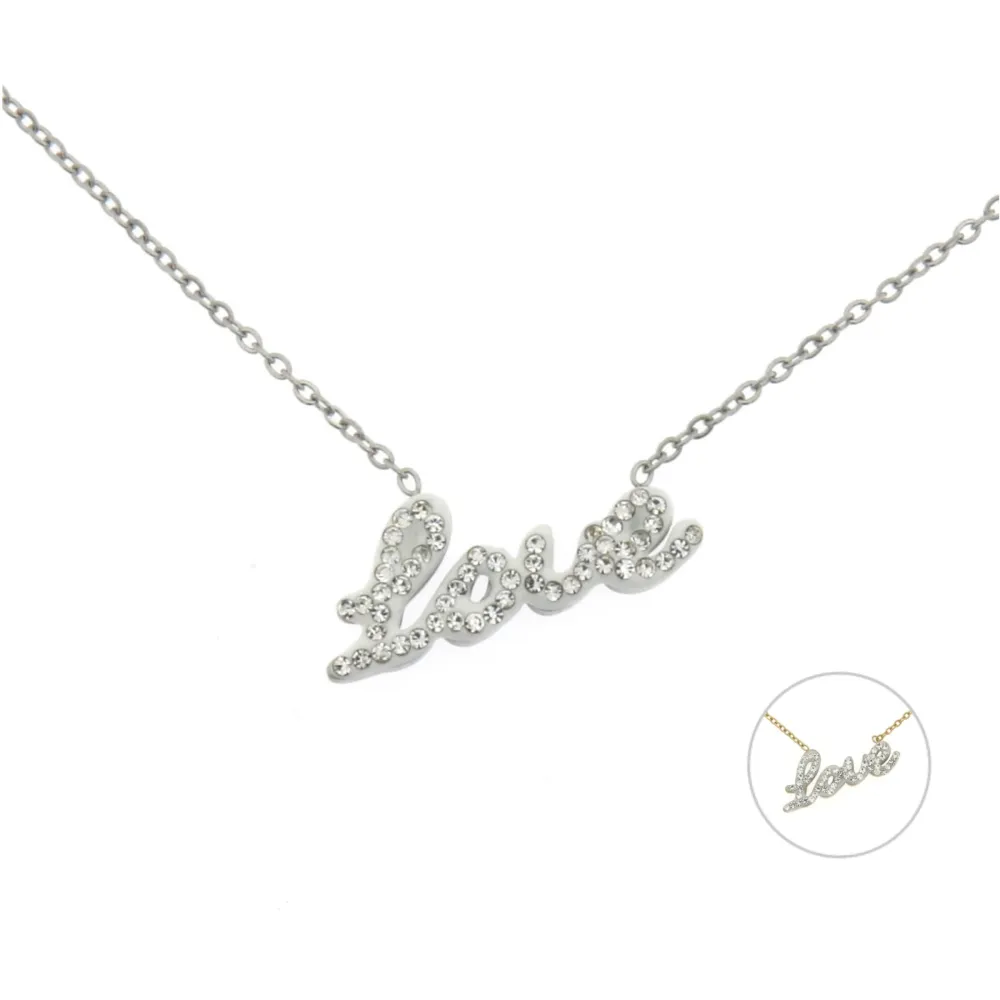 CAC-LOVE 5458- Collana Girocollo in Acciaio - CAC-LOVE 5458- Collana Girocollo in Acciaio (Argento)