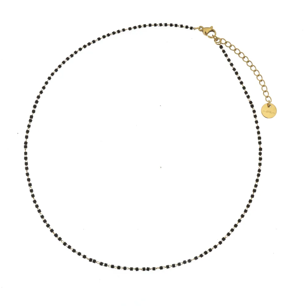 CAC-Palline Quadrate 5301 - Collana Corta in Acciaio - CAC-Palline Quadrate 5302- Collana Corta in Acciaio