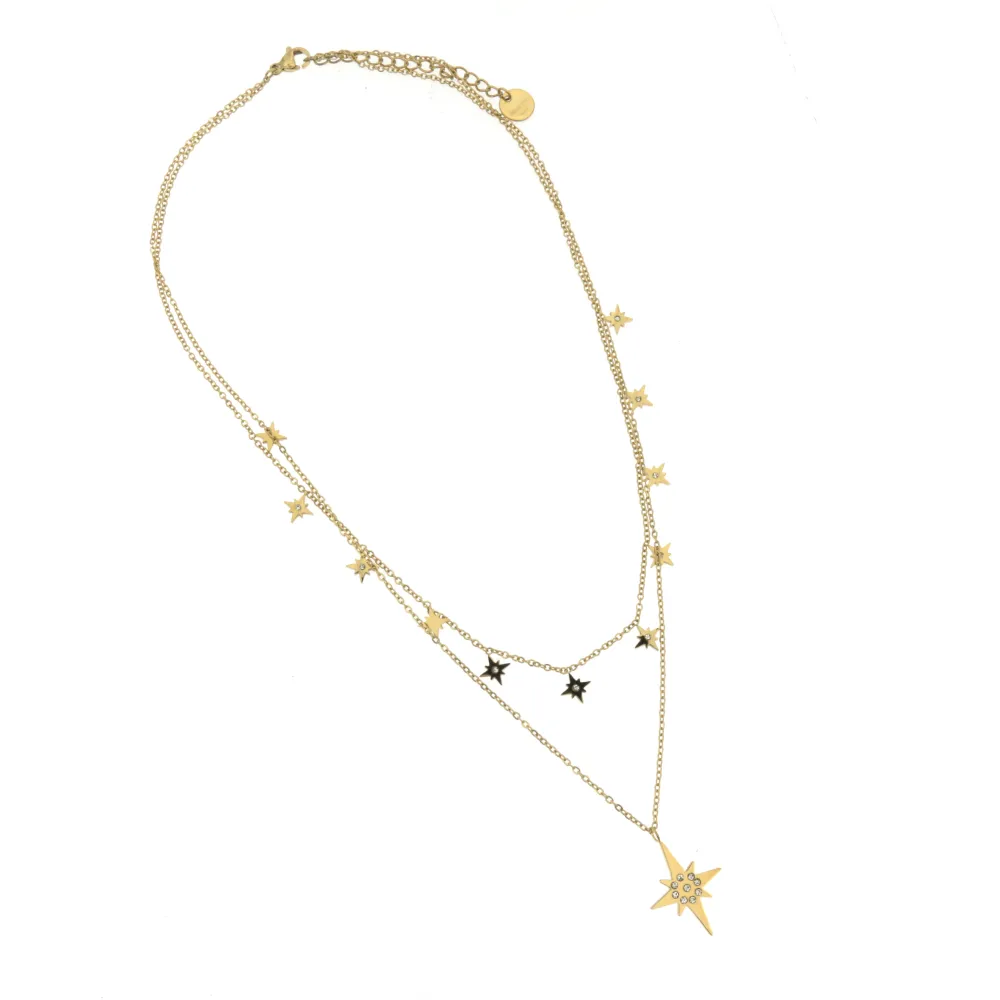 CAC-Stella Polare 5304 - Collana Corta in Acciaio - CAC-Stella Polare 5304 - Collana Corta in Acciaio (Argento)