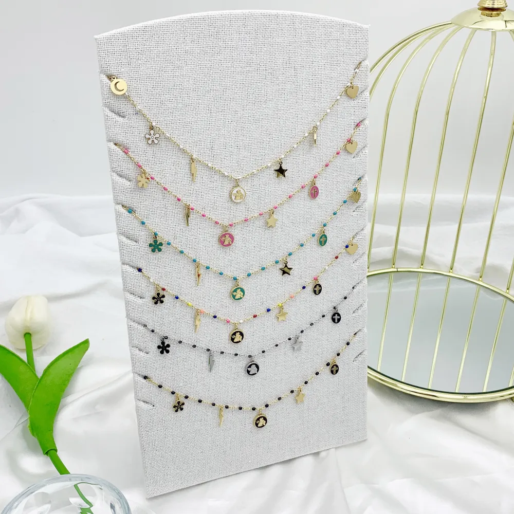 Angelo-Collana Corta in Acciaio - CAC103-AA1185N (Bianco)