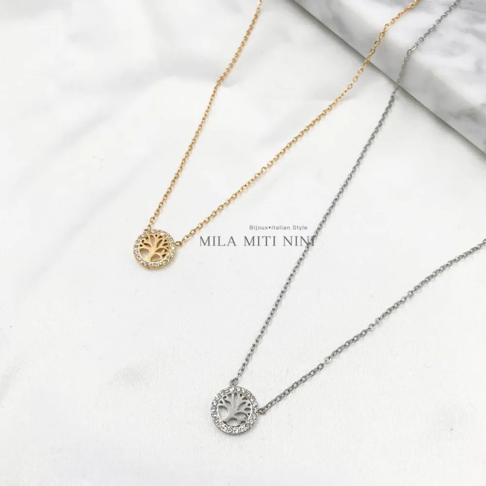 Albero della Vita-Collana Corta in Acciaio - CAC103-AA12