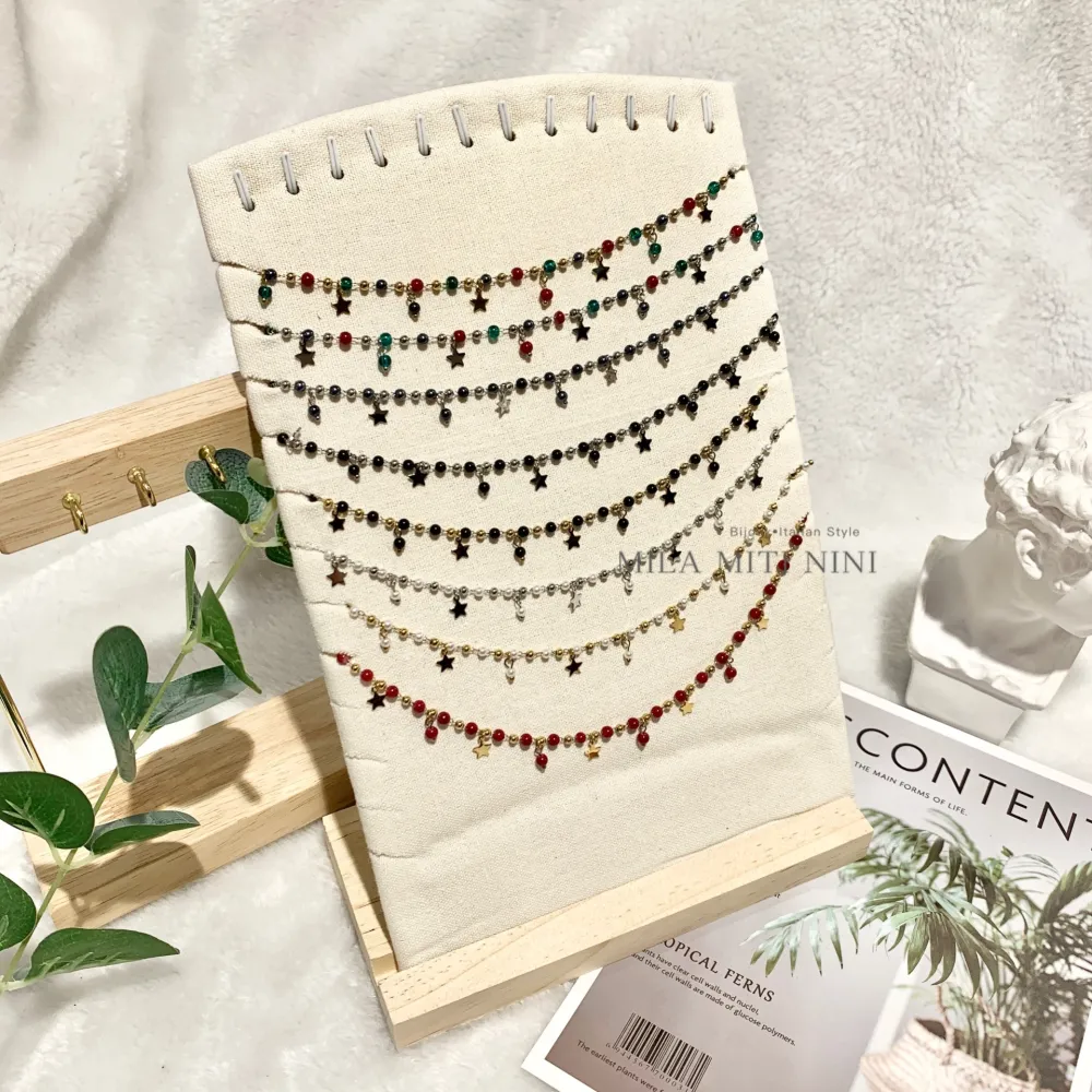 Stella Perline-Collana Corta in Acciaio - CAC103-AA13N