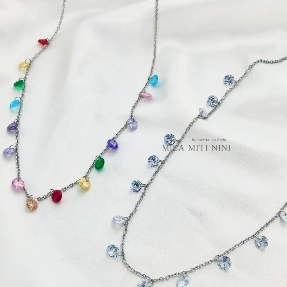 P.Luce Zirconia-Collana Corta in Acciaio - CAC103-AA62N (Bianco/Oro Giallo)