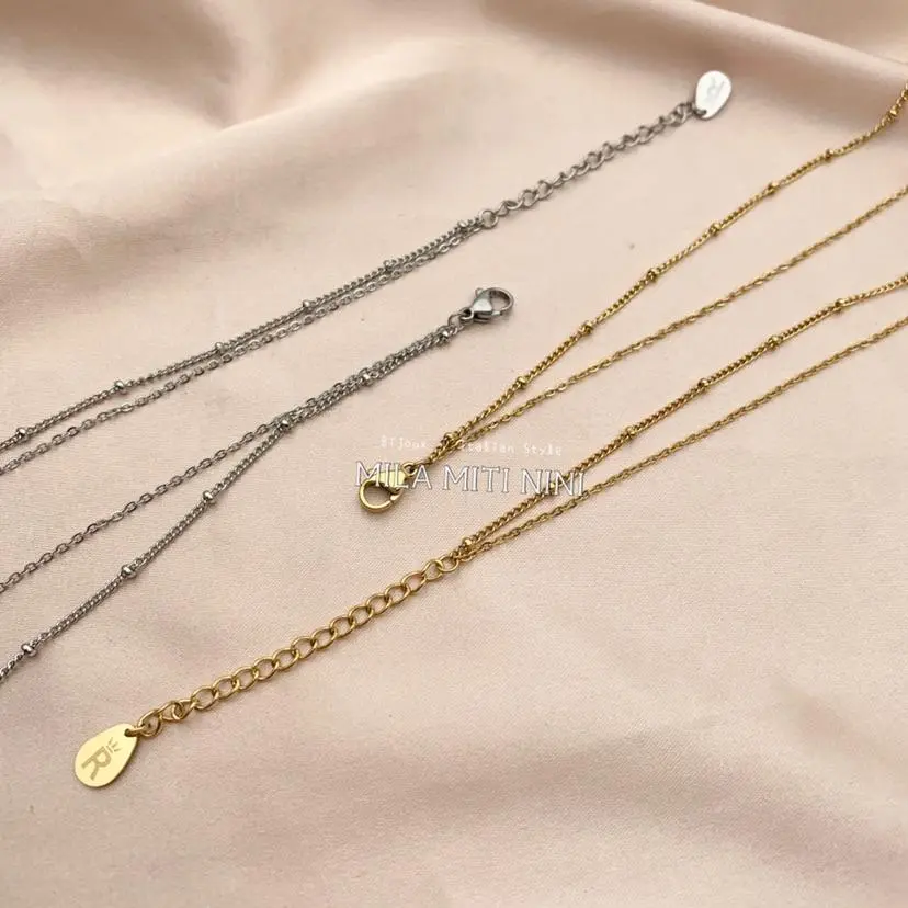 CAC413-1523-Doppio Stella P.luce -Collana Corta in Acciaio - CAC413-1523-Doppio Stella P.luce -Collana Corta in Acciaio