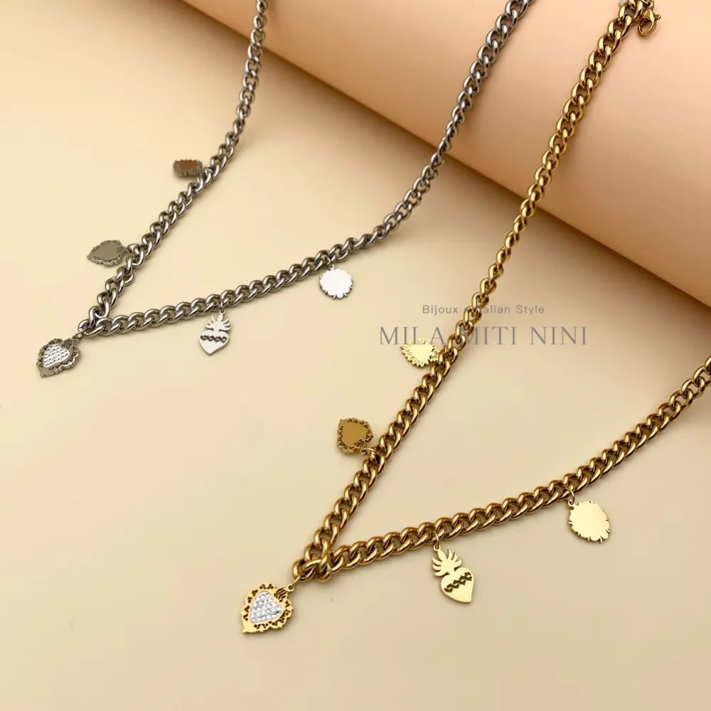 Sacro Cuore-Collana Corta in Acciaio - CAC413-1672