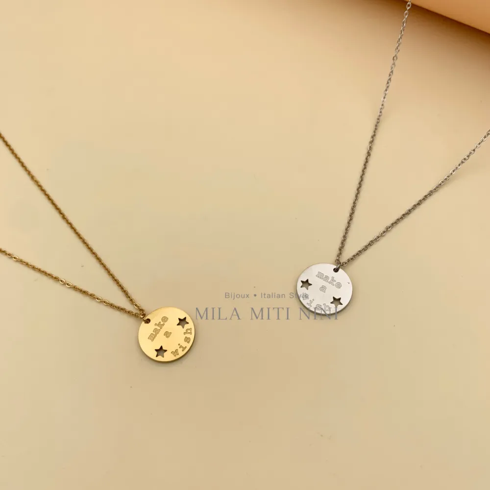 [CAC413-1705] Make a Wish-Collana Corta in Acciaio - CAC413-1705 (Oro Giallo)
