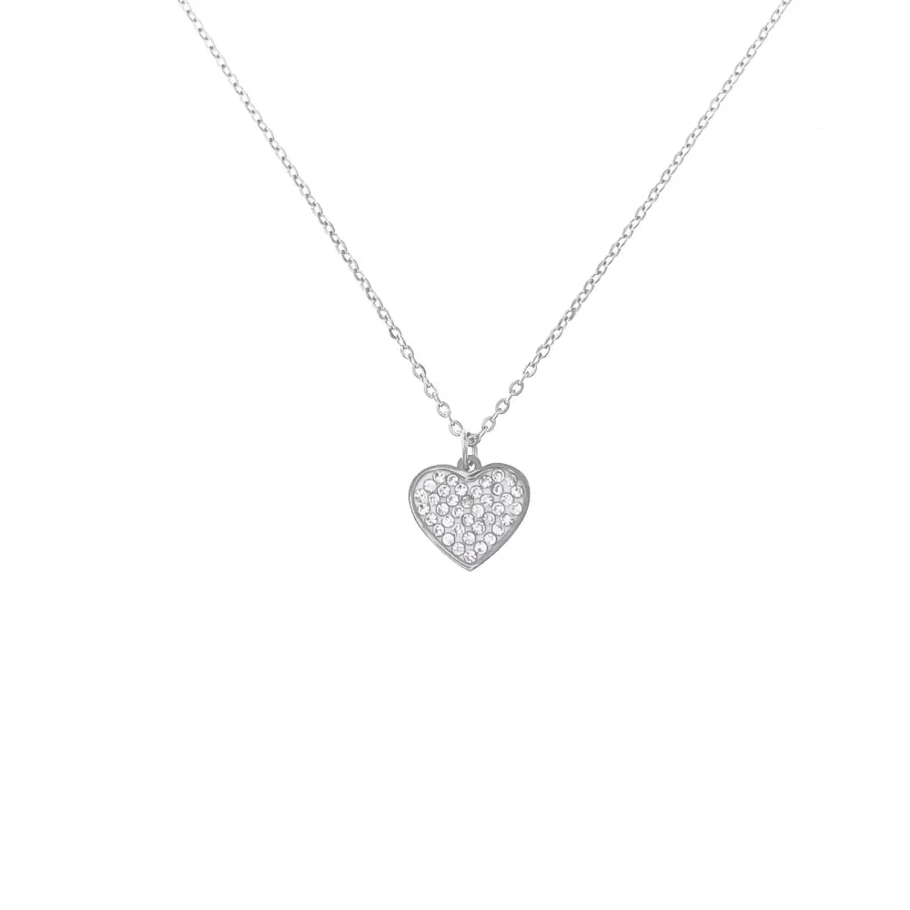 Cuore con Strass-Collana Corta in Acciaio - CAC413-2040A